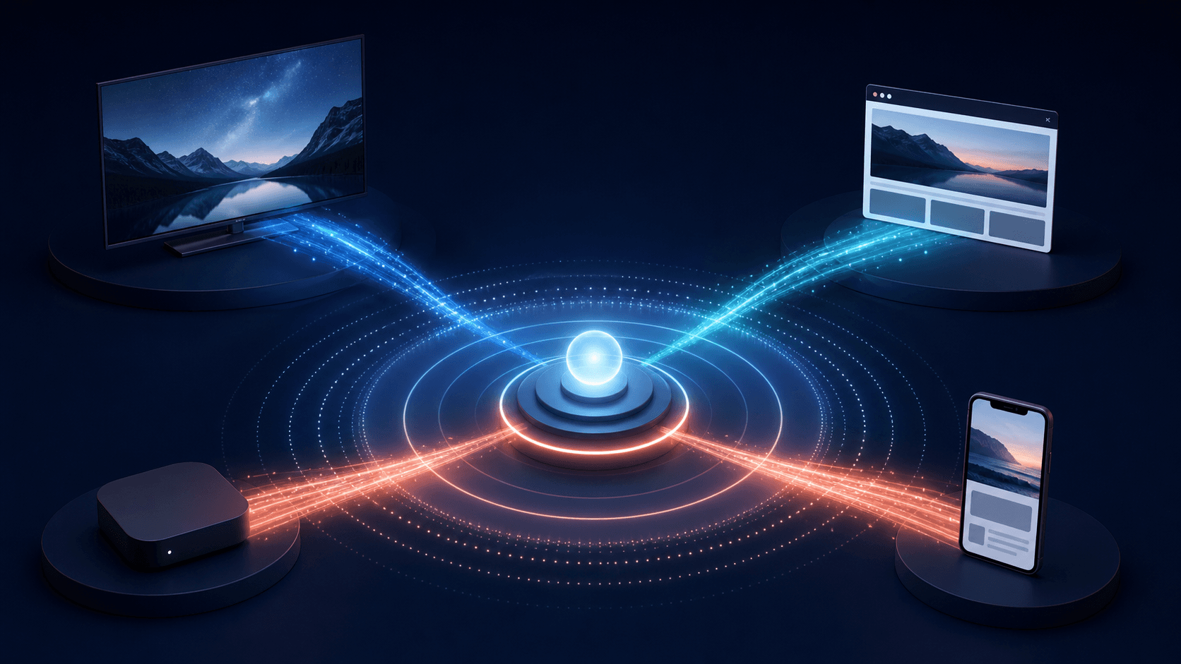 Broadcast, connected TV, web, and mobile ad signals converging into one reach model