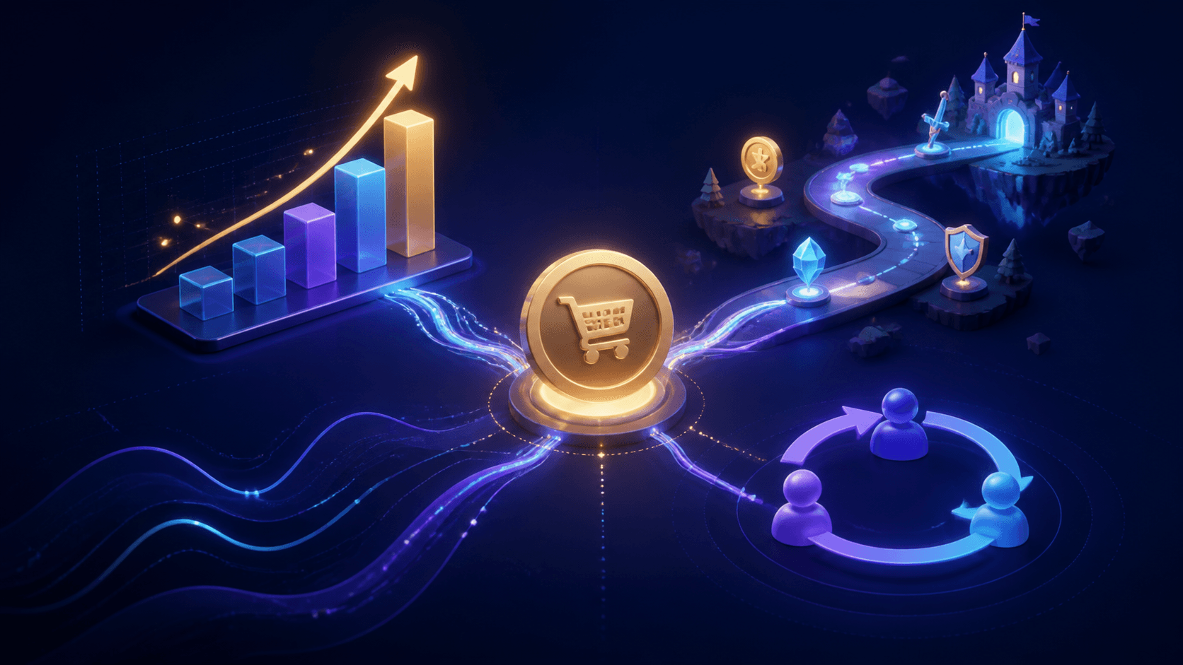 Game purchase token connecting revenue, player journey, and retention analytics