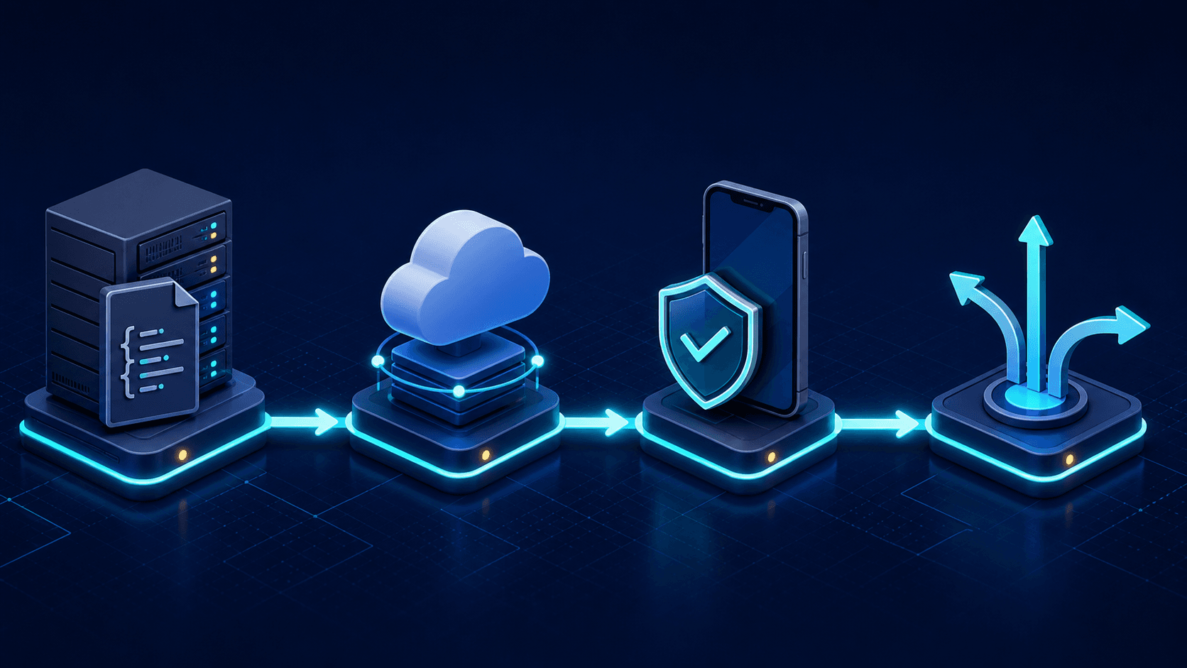 A four-stage diagnostic flow from hosted AASA and Apple CDN to app entitlement and in-app route